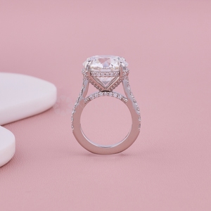 Exquis 10.0Ct Round IGI Lab Grown Diamond Solitaire Hidden Halo Ring en 10K 14K 18K Solid Gold Wedding Anniversary Gift - Product Image 2