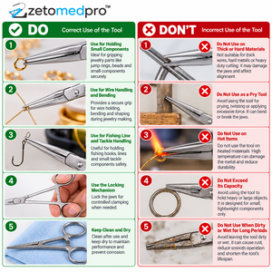 Pinzas Hemostáticas con Mordazas Dentadas de 7 Pulgadas para Joyería, Reparación de Líneas de Pesca y Sujeción Segura ZetomedPro - Product Image 4