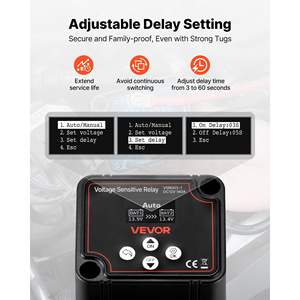 Kit d'isolation de batterie double 12V 140A avec relais sensible à la tension (VSR) manuel/automatique et voltmètre à écran LCD pour systèmes électriques de VR - Product Image 5