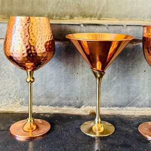 Classic copper <b>glasses</b> traditional metal tumblers for <b>water</b> juice cocktail use durable reusable kitchen dining bar drinkware - Product Image 1