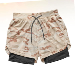 OEM Service Wholesale Custom Design Men Double <b>Layer</b> Shorts Solid Casual <b>Mid</b> New Arrival Private Label High Quality - Product Image 3