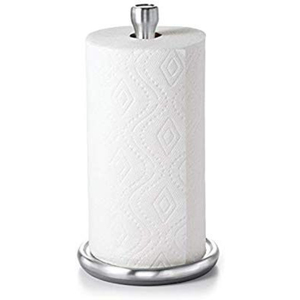 Modern Farmhouse Wood Paper Towel <b>Holder</b> For <b>Kitchen</b> Matte Black Metal Standing <b>Tissue</b> Roll With Weighted Base Good Price - Product Image 6