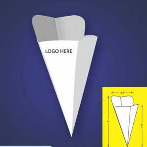 ที่ใส่เฟรนช์ฟรายส์รูปทรงกรวยสำหรับบริการซื้อกลับบ้าน ที่ใส่เฟรนช์ฟรายส์รูปทรงกรวยพิมพ์โลโก้ ราคาขายส่ง - Product Image 1