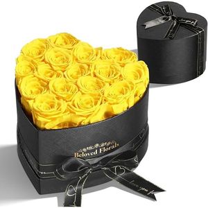 Regali Romantici Gialli per Donne, Mamma, Moglie, Fidanzata, Nonna, San Valentino, Festa della Mamma, Anniversario - Fiori e Piante Conservate - Product Image 1
