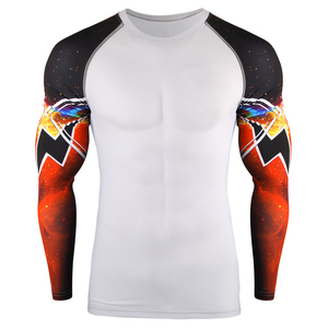 Unisex Long Sleeve Rash Guard Quick Dry Breathable <b>Compression</b> <b>Shirt</b> Custom Logo MMA BJJ Fitness Training Top Spandex/Polyester - Product Image 1