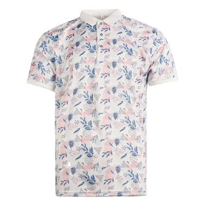 Camisetas Polo para Hombre, Color Rosa Claro y Azul, Manga Corta, Cuello con Botones, Tela Elástica, Camisetas Polo Estampadas para Hombre - Product Image 1