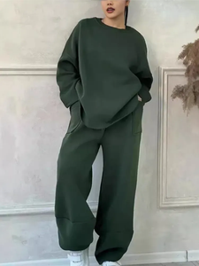 Survêtement décontracté personnalisé pour femme, manches longues, automne, respirant, imprimé numérique, 100 % coton tricoté, prix de gros, haute qualité - Product Image 3