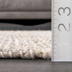 Tapis d'intérieur en jute tressé fait main, couleur unie, rectangulaire, style moderne, à poils ras, épaisseur moyenne, réversible, antidérapant, séchage rapide - Product Image 3