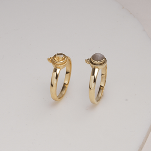 Natural Citrine <b>Ring</b> 925 Sterling Silver <b>Gold</b> Plated Bezel <b>Set</b> Handmade Round Gemstone <b>Ring</b> for Women Wholesale Jewelry - Product Image 2