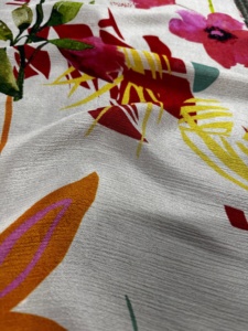 Tissu en Soie Chiffon Pure, Artisanat Organique Exquis, Broderie Florale Numérique, Couture Ethnique Haut de Gamme - Product Image 5