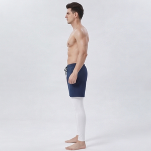 Wholesale Men's Sportswear 2 in 1 Pants Double Layer Yoga Drawstring Waist Shorts Side <b>Pockets</b> Men <b>Workout</b> Wear Inner <b>Leggings</b> - Product Image 4