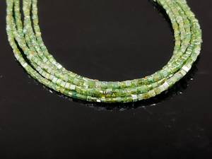 ลูกปัดเพชรธรรมชาติสีเขียวทรงลูกบาศก์เหลี่ยมเพชรพลอยขนาด 14 นิ้ว ร้อยเป็นเส้นสำหรับทำเครื่องประดับขายส่ง - Product Image 3