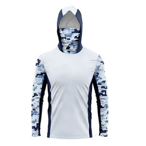 Chemise de pêche à manches longues UPF 50, séchage rapide, respirante, à capuche, protection UV, vêtements de sport, OEM personnalisé - Product Image 2
