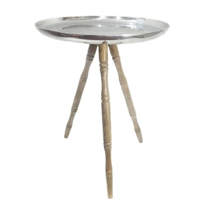 METAL <b>COFFEE</b> <b>TABLE</b> WITH WOODEN <b>LEGS</b> <b>FOR</b> LIVING ROOM MODERN SIDE <b>TABLE</b> BEST SELLING <b>COFFEE</b> <b>TABLE</b> - Product Image 1