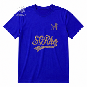เสื้อยืดผู้หญิง Sigma Gamma Rho Sorority ประดับเพชร คอวี แขนสั้น สีน้ำเงิน ผ้าฝ้ายเจอร์ซีย์ พิมพ์ลายตัวอักษรกรีก - Product Image 1