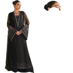 Ropa de fiesta especial de estilo pakistaní de alta calidad étnica larga para mujer Salwar kameez con trabajo bordado pesado de la India - Product Image 1