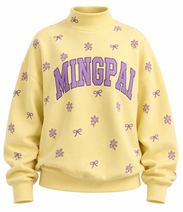 Pull ras du cou universitaire pour femme, personnalisé, en sergé à motifs, coupe oversize, en molleton bouclette, pour le spirit scolaire et les jours de match universitaires - Product Image 4