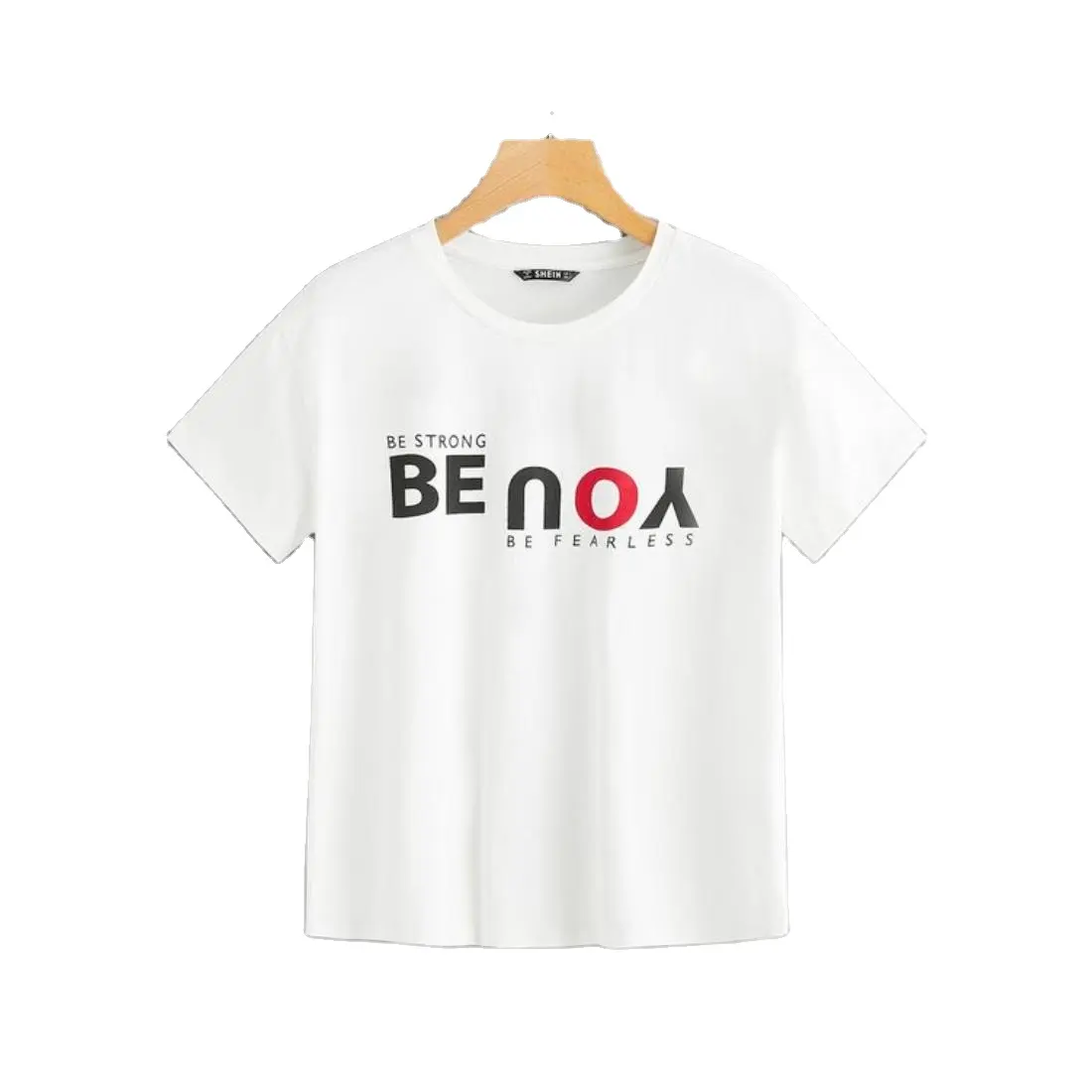 Camiseta blanca Multicolor BE YOU hecha en la India colección de verano para accesorios de tela camiseta de media manga personalizada para niñas/niños