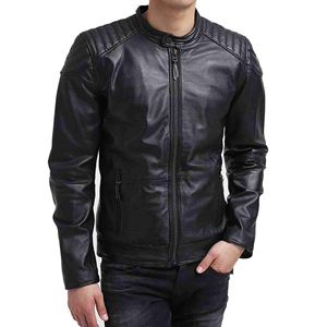 New Arrivals Gentleman Fashion <b>Warm</b> Zipper Blouson Pocket Slim Black Men Autumn Pu Leather <b>Jacket</b> <b>Waterproof</b> Eco-Friendly - Product Image 1