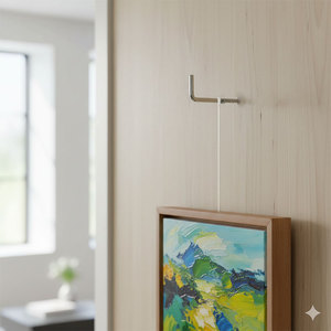 Crochet en forme de L en acier de précision léger avec finition en zinc HANLIX pour le bricolage, quincaillerie domestique, crochets à vis - Product Image 5