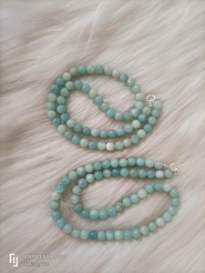 Collier en Amazonite naturelle 8 mm avec fermoir, bijoux en pierres précieuses polies, collier fait main, collier tendance pour femmes - Product Image 2