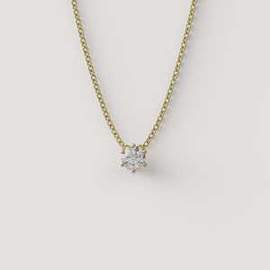 Round Lab Grown Diamond <b>Pendant</b> Necklaces Prong Set Everyday Classic Solitaire Cable Chain Necklace 10k 14k <b>Solid</b> <b>Gold</b> Wholesale - Product Image 5