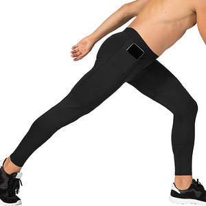 Leggings de sport pour hommes, pantalons de compression respirants pour la course à pied et la musculation, en nylon et élasthanne - Product Image 5
