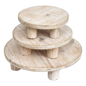 Ensemble de 3 supports décoratifs miniatures en bois de style ferme rustique pour la décoration de la maison et de la cuisine - Product Image 1