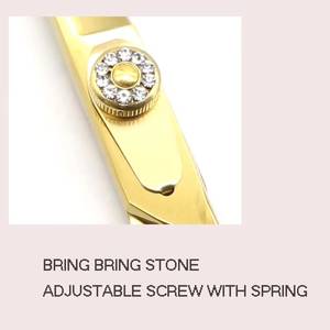 Tijeras de Entresacar Doradas de 30 Dientes, Acero Inoxidable, Punta Afilada, Mango Largo, para Uso en Peluquerías (Para Diestros) - Product Image 3