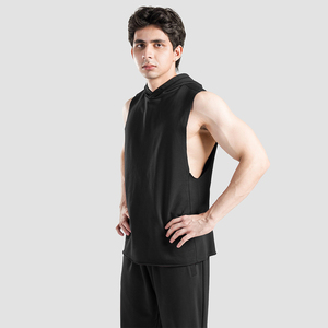 Camiseta sin mangas de algodón tejido de secado rápido para hombre, ecológica, transpirable, talla grande, para gimnasio, fitness y running de verano - Product Image 2
