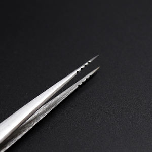 Pince à cils personnalisée avec logo, en acier inoxydable arc-en-ciel, à pointe incurvée de précision, outils d'extension de fibres - Product Image 4