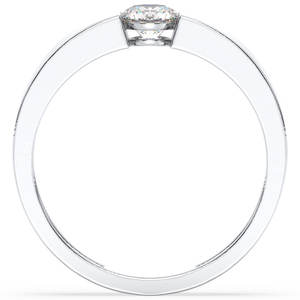Bague REYES personnalisée en moissanite taille ronde en argent sterling 925 plaqué rhodium blanc 14K 18K, cadeau pour homme et femme - Product Image 6