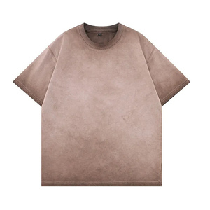 T-shirt en coton épais de qualité supérieure, personnalisable OEM, 230 à 400 GSM, effet délavé soleil, coupe ample, épaules tombantes, délavage acide. - Product Image 4