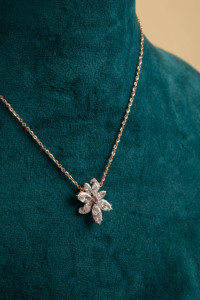 จี้ประดับเพชรทรงมาร์คีส์และทรงกลม น้ำหนัก 1.85 กะรัต ทำจากทองคำกุหลาบ 14K ของขวัญเครื่องประดับสุดหรูสำหรับผู้หญิง - Product Image 2