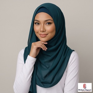 High Quality Chiffon Hijab Scarf Custom <b>Silk</b> Feel <b>Head</b> <b>Wrap</b> Shawl OEM ODM Manufacturing Service Provider - Product Image 5