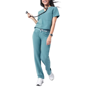 Tenues d'infirmières personnalisées pour femmes, ensembles de blouses médicales, tissu respirant et anti-humidité, extensible dans quatre directions, 5 poches au total - Product Image 3