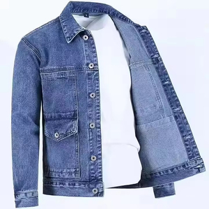 High quality fashion casual streetwear <b>jeans</b> jacket men clothing plain dyed denim jacket for men made in pakistan - Product Image 3