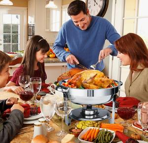 Ensemble de 2 réchauds ronds en acier inoxydable de 4 litres pour buffet traiteur, au meilleur prix - Product Image 3