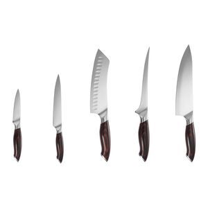 Ensemble de couteaux de cuisine professionnels en acier inoxydable à haute teneur en carbone, 5 pièces, durables, résistants à la rouille - Product Image 1