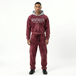 Conjunto Deportivo Personalizado con Logotipo para Hombre, Venta al por Mayor, Felpa de Algodón Grueso de Alta Calidad, Ropa Deportiva de 2 Piezas - Product Image 2