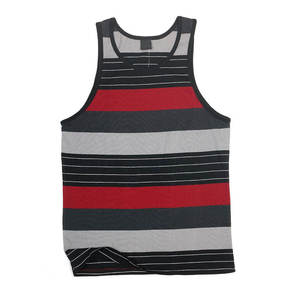Polyester/Cotton Ribbed Slim-Fit Stretchy Mens Sports Fitness Tank <b>Top</b> Crew Neck; Plus Size Quick-Drying Breathable Front - Product Image 1