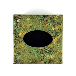 Boîte à mouchoirs décorative carrée en MDF laquée faite à la main avec motif de pierre de marbre de luxe Logo personnalisé de marque Lacquerworld pour le salon - Product Image 2