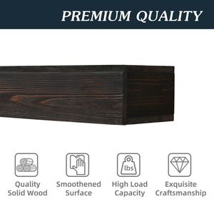 48\" <b>Rustic</b> Wood Floating <b>Shelf</b> Wall Mounted Fireplace Mantel for Home Decor - Product Image 4