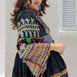 Vestido afgano para mujer, de manga larga, hecho a mano, tradicional, étnico, maxi vestido, ropa modesta de moda para uso diario. - Product Image 4