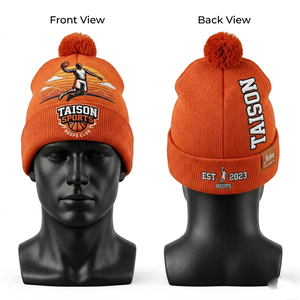 Gorro de Baloncesto para Hombre, Tejido Acrílico Elástico de Primera Calidad, 280 GSM, Azul Claro Marino, Diseño en Contraste, Logotipo Bordado Personalizado - Product Image 2