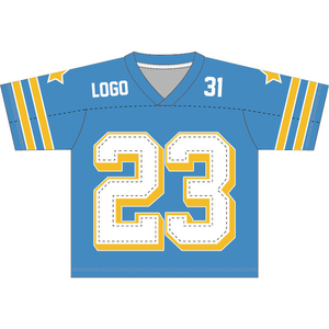 Camisetas de Fútbol Americano de Manga Corta, Transpirables, Sublimadas, con Logotipo Bordado Personalizado, de Poliéster, Corte Cuadrado, Tallas Grandes - Product Image 1