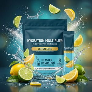 OEM ODM Marca Privada Personalizada, Mezcla de Bebida Electrolítica, 8 Vitaminas, 16 Sobres, Sabor Limón y Lima, Suplemento Deportivo - Product Image 5