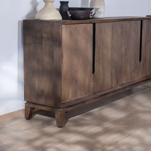 Vandana Crystal Haven-style 4-door <b>sideboard</b> in solid mango wood - Product Image 6