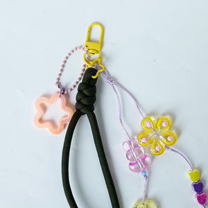 Handmade Y2K <b>Phone</b> Charm Strap Paracord Wrist <b>Lanyard</b> Anti Drop Mobile Smartphone Case Keychain Flower Star Green Gift Items Set - Product Image 3