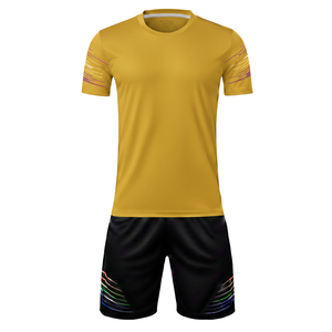Ensemble de maillot de football à séchage rapide 100% polyester maille, découpe automatisée, imprimé dégradé, col rond, maillot de match et short - Product Image 2